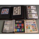 Three stockbooks and a ring binder of French stamps, covers and loose stamps and three albums of all
