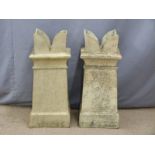 Two castellated chimney pots, H72cm