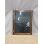 A shallow velvet lined glazed bijouterie cabinet, 66 x 51 x 3.5cm