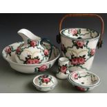 Bristol/ Pountney pottery wash set hand-decorated with roses by George Stewart (ex Wemyss),