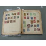 Lincoln stamp album and contents together with loose stamps in packets with early issues including