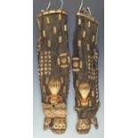 Pair of Japanese Edo period chainmail and gilded steel gauntlets bearing a Kote family mon, L68cm