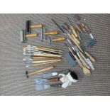 Henry Taylor wood carving chisels, specialist artist's tools and material including pure bristle