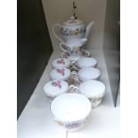 Shelley tea set decorated in the Hedgerow pattern