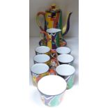 Art Deco patterned coffee set, similar to Jazz pattern