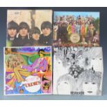 The Beatles - 13 albums including five black / silver and three yellow / black labels, plus others