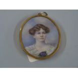 E Nora Jones portrait miniature by repute depicting Constance Ruby Logan born 07/09-1885, signed and