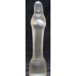 Leerdam frosted glass figure of The Madonna and Child designed by Stef Uiterwaal, 24cm tall.