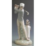 Lladro figure of a golfer, 27.5cm