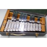 Hohner, London Granton double glockenspiel with thirteen 'natural' and eight sharp keys, in hard