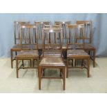 Set of eight late 19th or early 20th century upholstered dining chairs