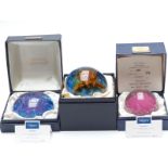 Three Caithness limited edition glass paperweights Jellyfish, Violetta and Biosphere, all with