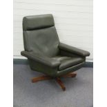 Retro leatherette swivel armchair