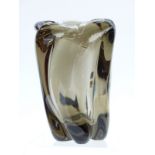 William Wilson for Whitefriars spiral twisted vase, pattern no. 9386 in twilight, 19.5cm tall.