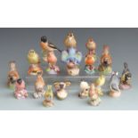 Collection of eighteen Royal Worcester porcelain birds