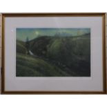 Piers Browne signed limited edition (36/75) etching 'Evening: Bardale Beck, Raydale', 48 x 70cm
