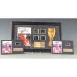 Three 1966 England World Cup limited edition film cell displays, each mounted with a photo signed by