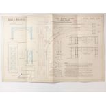 Tower Bridge, London, Victorian architect's or civil engineering drawing depicting the Surrey