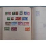 George VI stamp album of mint and used stamps, some high value including Hong Kong RSW set