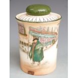 Royal Doulton Dickens Series Ware tobacco jar and cover, H14cm