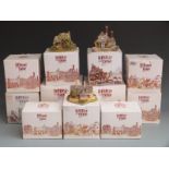 Eleven Lilliput Lane cottages, in boxes