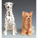 Beswick Fireside Dalmatian and Yorkshire Terrier, tallest 34.5cm