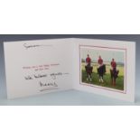 Prince Charles photographic Christmas card depicting Charles, William and Harry on polo ponies,