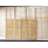 Five Victorian architect's or civil engineering drawings of Kew Bridge, London, many dated 1899,