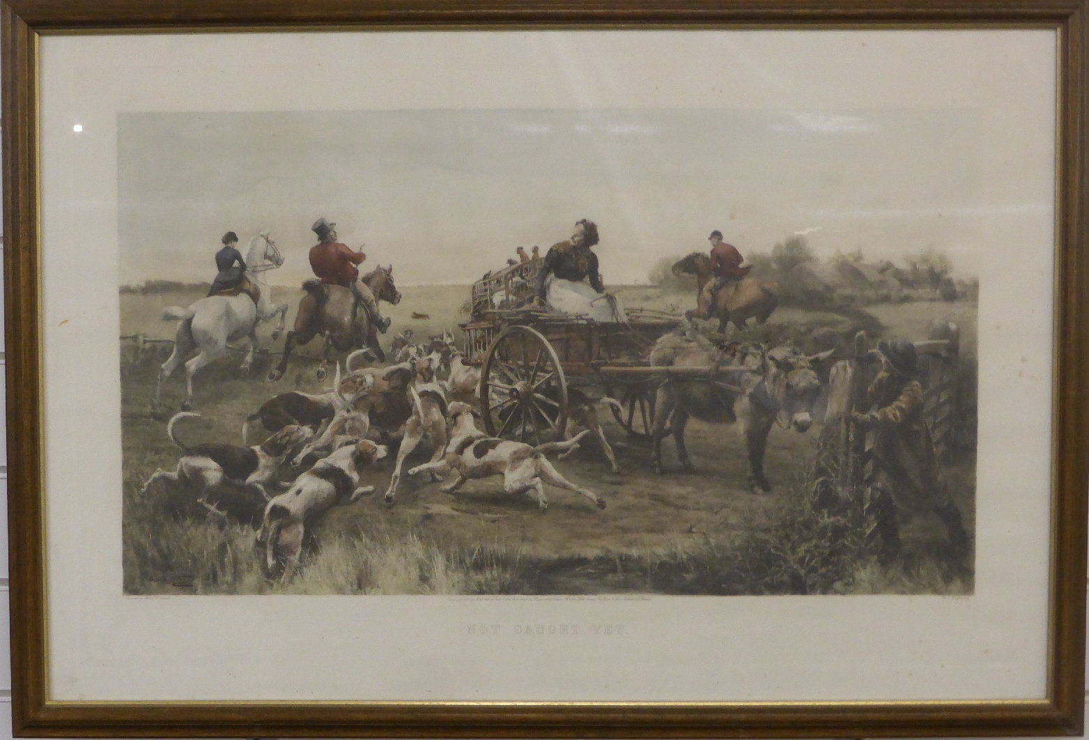 Three Alfred Willian Strutt hunting interest coloured engravings; The Run of The Season, Not