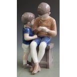 Bing and Grondahl figure of two boys, H22cm