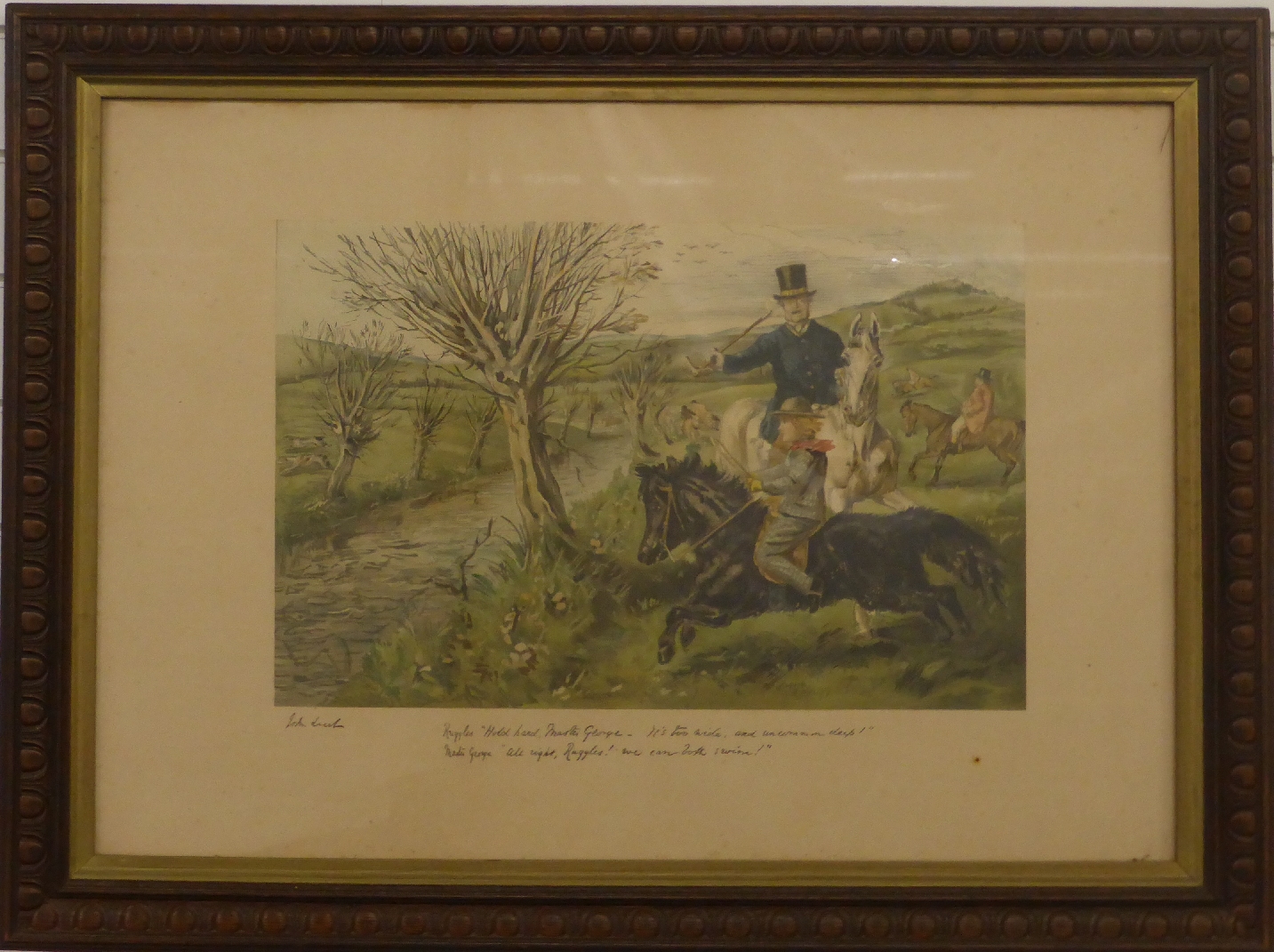 Four 19thC John Leach hunting/horse riding prints, each approximately 47 x 64cm - Image 8 of 15