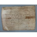 Abercarne Manor, Gwent interest, court roll document on vellum, possibly 16th/17thC