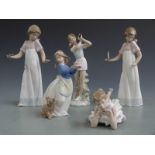 Five Nao figures including ballerina, tallest 29.5cm