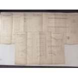 Tower Bridge, London, three Victorian architect's or civil engineering drawings depicting stairwells