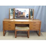 Retro Uniflex dressing table, W162 x D54 x H120cm and stool