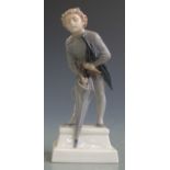 Copenhagen figure of a boy with umbrellas, H17cm