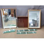Three wall mounted display cabinets to suit toys or similar collectables, largest 76x106cm
