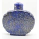 Chinese lapis lazuli perfume bottle of squat form, 5cm tall