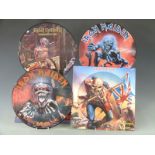 Iron Maiden - The Trooper (12EM662) 12 inch picture disc. Somewhere In Time (EMC3512-P) album
