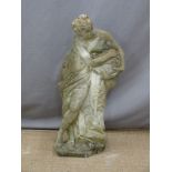 A garden statue of a lady with water jug, H77cm