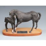 Beswick Connoisseur model of Black Beauty and Foal, H20cm