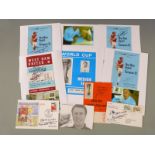 A collection of Geoff Hurst signed memorabilia including West Ham and England programmes, first