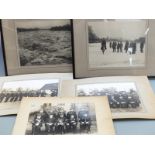 Three believed local Gloucestershire interest police group photographs and two photographs of a