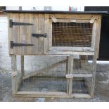 Two tier chicken coop, W144 x D97 x H137cm