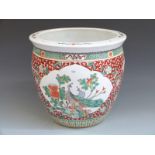 A large Chinese jardiniere, 39cm tall, 36cm diameter