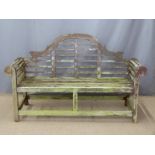 Luytens teak garden bench, L165cm