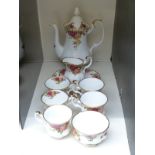 Royal Albert Old County Roses part tea set, nine pieces