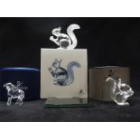 Three Swarovski Crystal cut glass animals comprising 10th anniversary edition The Squirrel, Squirrel