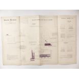 Tower Bridge, London, Victorian architect's or civil engineering drawing depicting the roller