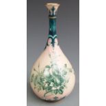 Hadleys Worcester bottle vase decorated with chicks in foliage, H20cm